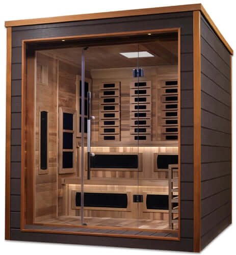 Golden Designs GDI-8226-01 Karlstad 6 Person Outdoor-Indoor PureTech Hybrid Full Spectrum Sauna - Canadian Red Cedar Interior (New)