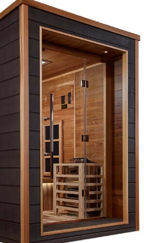 Golden Designs GDI-8226-01 Karlstad 6 Person Outdoor-Indoor PureTech Hybrid Full Spectrum Sauna - Canadian Red Cedar Interior (New)