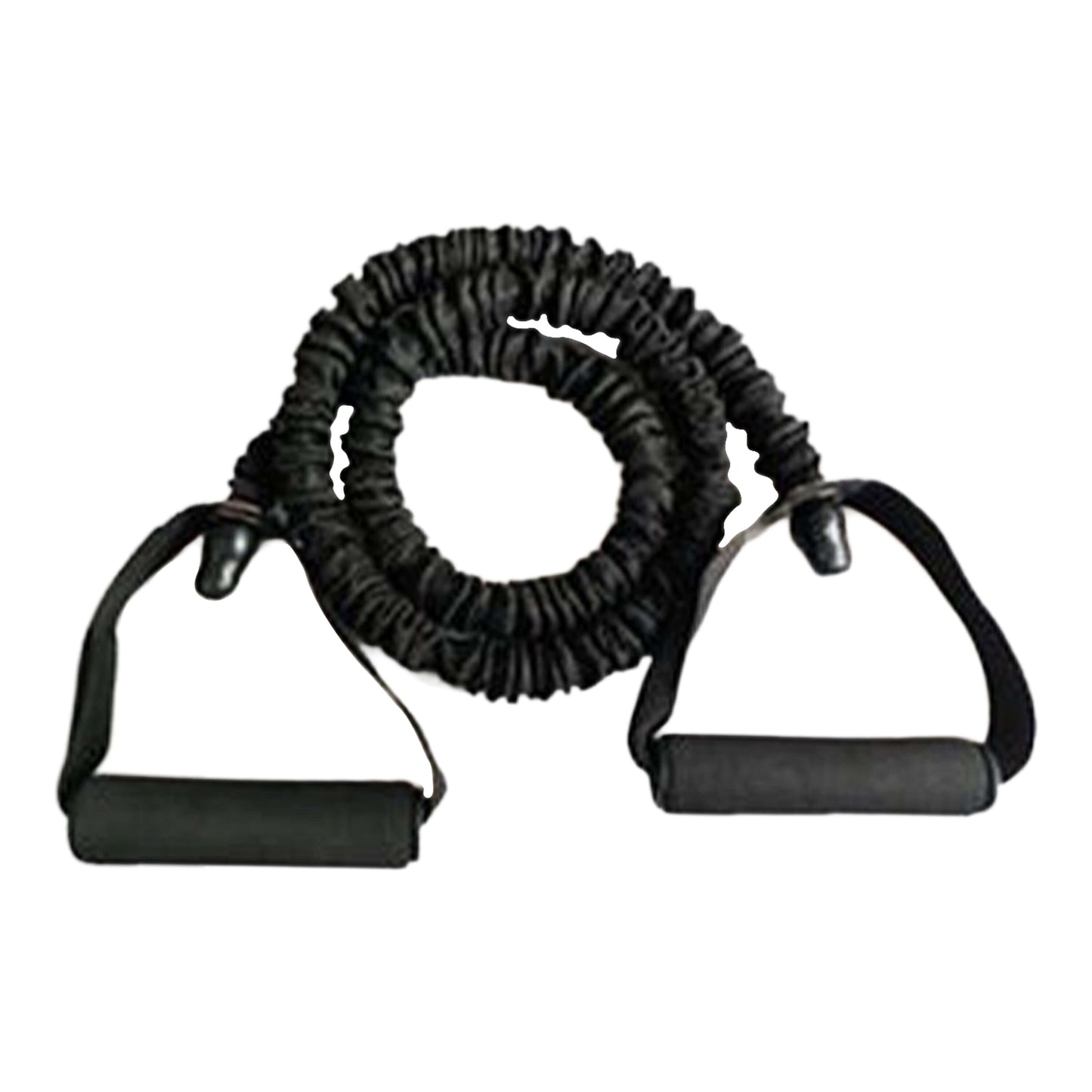 French Fitness Toning Resistance Tube Bands w/Handles - Black (30 lbs) (New)